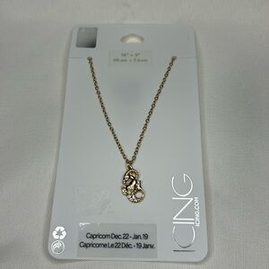 Icing Capricorn Necklace Gold